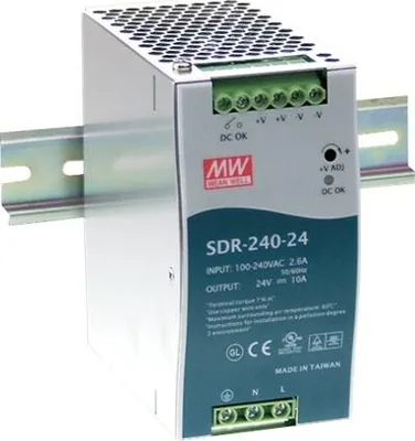 Zdjęcie produktu dla Black Box SDR-240-48, 240 W, 85 - 264 V, 47 - 63 Hz, 50 ms, 90,5%, Ochrona przez zbyt wysokim napięciem, Przeładowanie, Krótkie spięcie