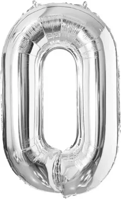 Image de Jumada's – Ballon chiffre décoratif – 70 cm – Argenté – Chiffre 0 – Ballon en aluminium pour toutes les occasions