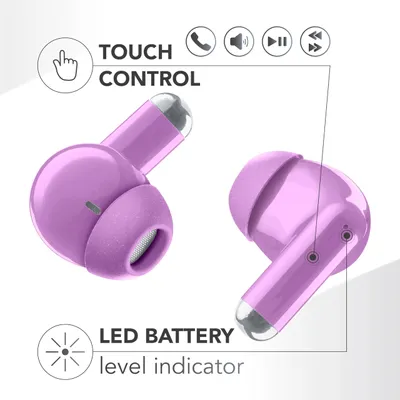 Obrázek produktu pro Music Sound 8018080495274, True Wireless Stereo (TWS), Hovory/hudba, 71 g, Sluchátka s mikrofonem, Purpurová