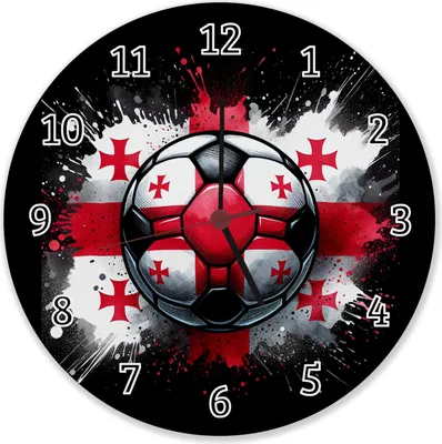 Produktbild von Fußball Georgien Flagge Wanduhr aus Alu