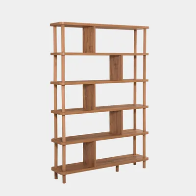 Produktbild von Holz Bücherregal "Meta" - 120 x 28 x 168 cm - Braun