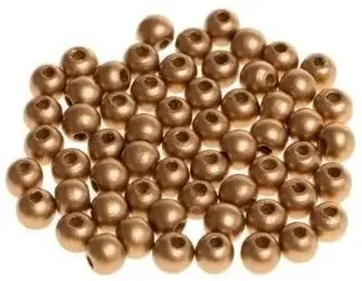 Produktbild von Holzperlen zum Auffädeln, goldfarben, 10 mm, 60 Stück – Brewis
