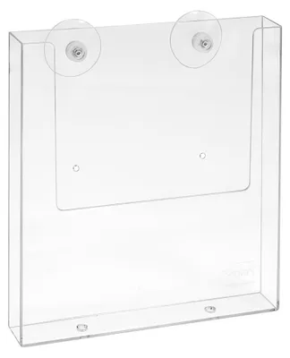 Produktbild von DIN A4 Prospekthalter/Flyerhalter mit Saugnäpfen zur Befestigung auf Glas - Zeigis®