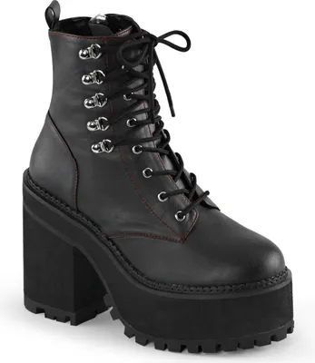 Produktbild von ASSAULT-100 Damen Booties von DemoniaCult, Schwarz EU 40, US 10