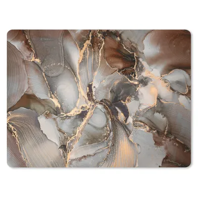 Produktbild von MuchoWow® Mauspad Mousepad Grau - Gold - Marmor - Marmoroptik 23x19 cm - Mousepads - Maus Mat - Pad - Mausunterlage - Schreibtischunterlage - Mauspad