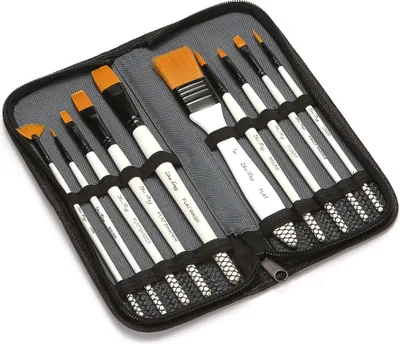 Produktbild von 10 stücke Pinsel Set Kit Künstler Pinsel Mehrere Medien Pinsel mit Tragetasche Nylon Haar für Künstler Acryl Aquarell Gouache Ölgemälde für Große Kunst Zeichnung Liefert