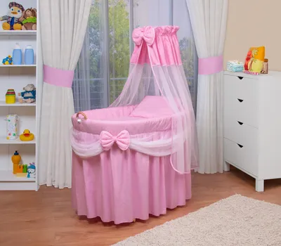 Produktbild von Waldin Baby Stubenwagen-Set mit Ausstattung,XXL,rosa/weiß