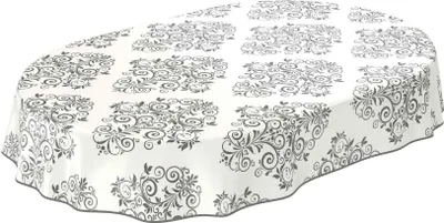 Produktbild von Tischdecke Wachstuch Ornamente Beige Robust Wasserabweisend Oval Breite 140 cm Länge 180 cm