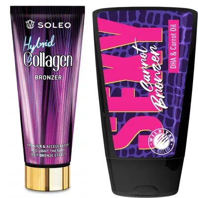 Image de Kit accélérateur de bronzage Soleo Hybrid Collagen + Wild Tan Sexy Carrot