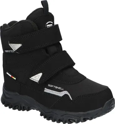 Produktbild von American Club Sn70 Kinder Winterstiefel Softshell mit Klettverschluss | Gefüttert mit Fleece | Wasserdicht, Rutschfest & Warm | hochwertig Winterschuhe Schwarz 28