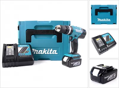 Produktbild von Makita DHP 453 RF1J Akku Schlagbohrschrauber 18V 42Nm im MAKPAC + 3,0 Ah Akku + Ladegerät