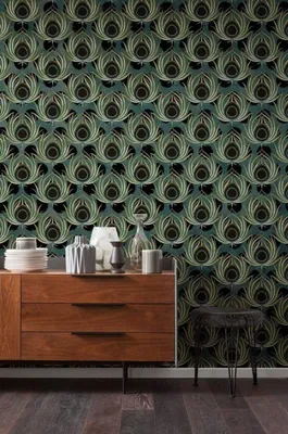 Zdjęcie produktu dla Tapeta flizelinowa Komar "Paon Vert" - rozmiar: 200 x 280 cm (szerokość x wysokość) - 4 panele