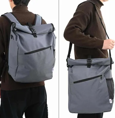 Image de vidaXL Sacoche de vélo Gris 33 x 16 x 60 cm Polyester
