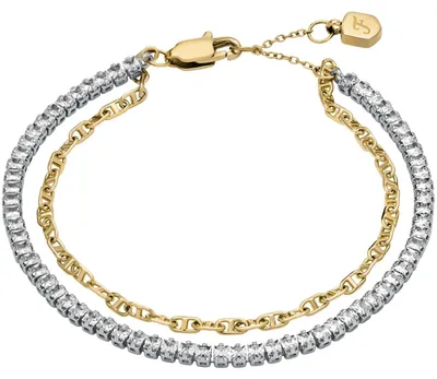 Produktbild von Fossil Tennisarmband Heritage D-Link Glitz Metall Gold-Ton JA7281998