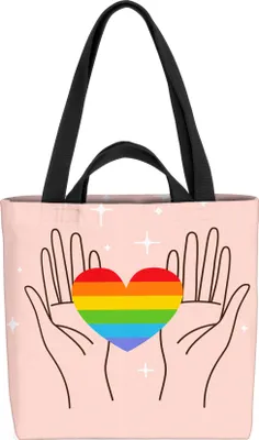 Produktbild von VOID Happy Heart Pride LGBTQ Tasche 33x33x14cm,15l Einkaufs-Beutel Shopper Einkaufs-Tasche Bag