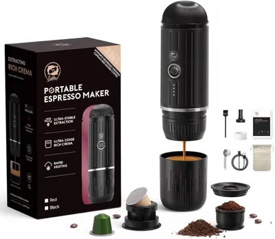 Produktbild von Tragbare Elektrische Espressomaschine, Selbsterhitzend, über USB Wiederaufladbar, 80 Ml, Mini-Kaffeemaschine