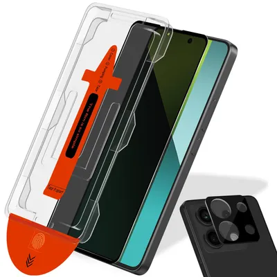 Obrázek produktu pro 1-balení Xiaomi Redmi Note 13 Pro Ochranné sklo na displej Privacy & 1-balení ochrana objektivu - Tvrzené sklo | [Automatická instalace] - Bez bublin