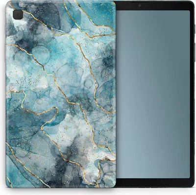Immagine prodotto di Custodia in silicone per tablet Apple, con protezione e design, scegli il modello: Apple iPad mini 4, scegli il motivo: Marmo, blu e oro