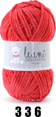 Produktbild von LEAMI Chenille soft FINE (100g/160m) 336 rot