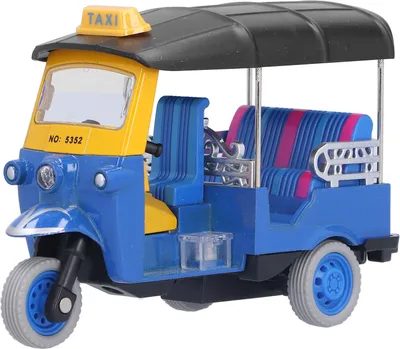Image de Tricycle thaïlandais de simulation en alliage Tuk voiture modèle de jouet pour enfants véhicule ToyBlue