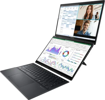 Produktbild von ASUS Zenbook Duo/UX8406CA-OLED088W/U7-255H/14"/2880x1800/T/32GB/1TB SSD/Arc 140T/W11H/Gray/2R