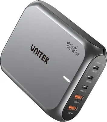 Produktbild von Unitek Gan P1234agy01-eu Usb-a Und Usb-c Wandladegerät 188w One Size