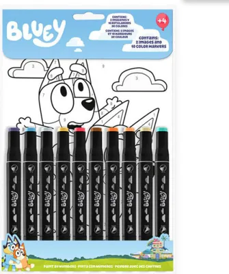 Image de Livre de coloriage de numéros Bluey Life pour enfants