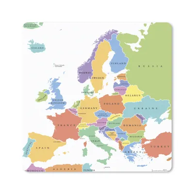 Obrázok produktu pre Podložka pod myš - Európa - Mapa - Jednoduché - 30x30cm - Rohožka pod myš