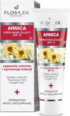 Obrázek produktu pro FLOSLEK Arnikový hydratační krém SPF15 Hydratační krém pro pleť s kuperózou 50ml