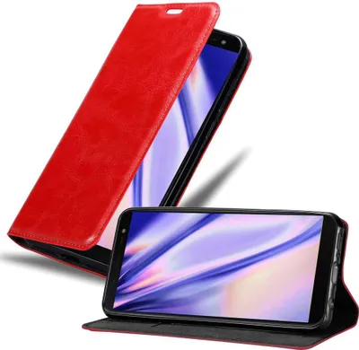 Produktbild von Cadorabo Hülle für Samsung Galaxy J6 2018 Schutz Hülle in Rot Handyhülle Etui Case Cover Magnetverschluss