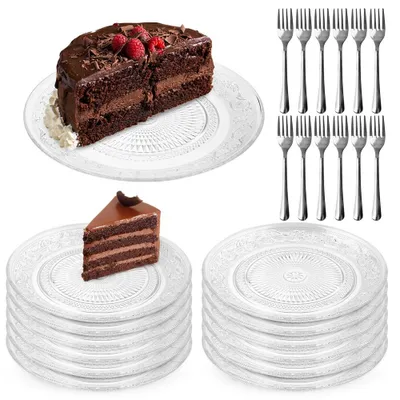 Immagine prodotto di Vilde | Set dessert 25 pezzi - Alzata Ø 25 cm - 12 piatti da dessert Ø 18 cm - con 12 forchettine da torta