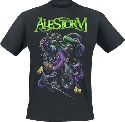 Produktbild von Alestorm T-Shirt Herren Octopus schwarz Band-Merch, Bands 100% Baumwolle M