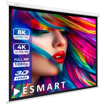 Produktbild von ESMART Professional MIROLO | Rolloleinwand | 203 x 203 cm (113") 1:1 | Vollmaskierung | Heimkino Beamer Projektionsleinwand Rollo Leinwand LCD LED