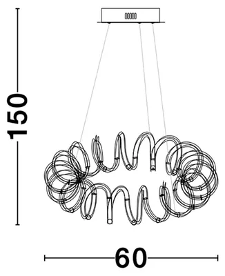 Produktbild von Nova Luce Zinia LED Hängelampe Metall Schwarz Rund, Geschwungen