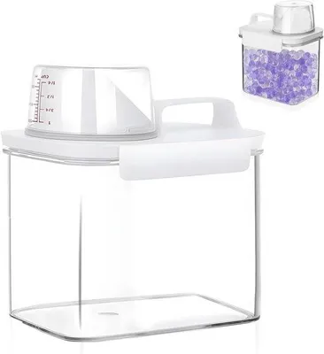 Produktbild von Famanu Waschmittelbox mit Messbecher - 1100 ml luftdichter Waschmittelcontainer für den Waschraum