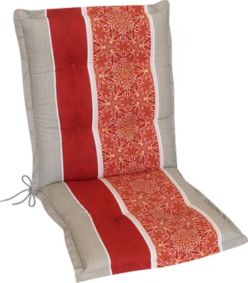 Produktbild von Herlag Niedriglehner-Auflage Valeria Gartenstuhlauflage Streifen-Muster Rot-Orange 103x50x7,5cm