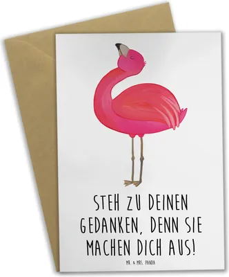 Produktbild von Mr. & Mrs. Panda Beileidskarte Mutig zu seinen Meinungen stehen - Weiß - Geschenk, Grußkarte, hochzeitskarten, Steh deinen, weihnachtskarten, vatertagskarte, Mutmacher