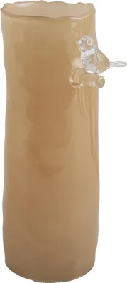 Produktbild von Present Time - Vase Bird On Branch - Sanftes Gelb - 9.5x9.5x27cm