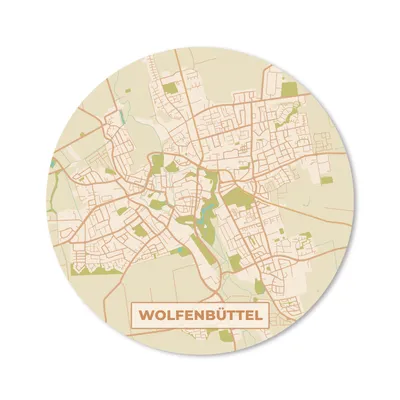 Produktbild von MuchoWow® Mauspad Mousepad Karte - Wolfenbüttel - Vintage - Stadtplan - Karte 20x20 cm - Mousepads - Maus Mat - Pad - Mausunterlage - Schreibtischmatte