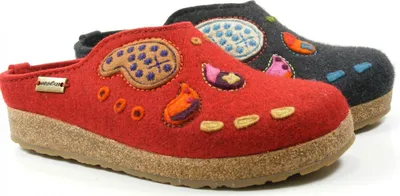 Produktbild von Haflinger Damen Hausschuh Pantoffel Wollfilz Grizzly India 751006, Größe:42 EU, Farbe:Grau