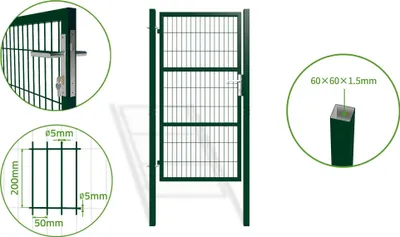 Produktbild von Zauntor Metall 1m RAZO H.180cm grün