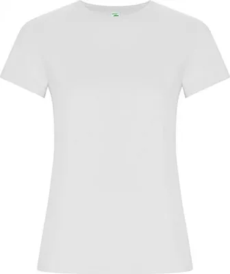 Produktbild von Roly Eco CA6696 | Golden Organic Woman T-Shirt - 2-lagiger Rundhalskragen - Farbe: White 01 - Größe: M