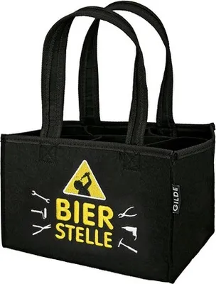 Produktbild von 1 Bierflaschentasche aus Filz für 6 Flaschen/Dosen " Bierstelle"