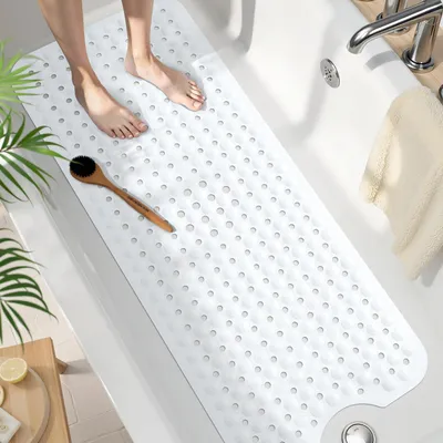 Immagine prodotto di Tappetino antiscivolo per vasca da bagno, 100 x 40 cm, senza BPA, colore bianco