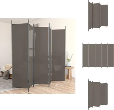 Obrázok produktu pre vidaXL 5-dielny paraván antracit 250x200 cm látka - deliaca stena