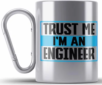 Produktbild von Trendation - Ingenieur Edelstahl Tasse Karabiner Gadget Geschenk Ingeneur Karabiner Edelstahl Tasse Karabiner Edelstahl Geschenkidee Lustig (Silber)
