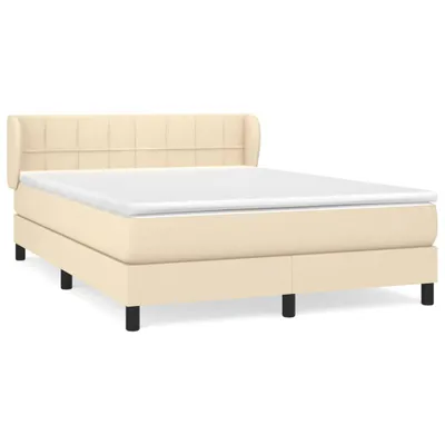 Produktbild von vidaXL Boxspringbett mit Matratze Creme 140x190 cm Stoff