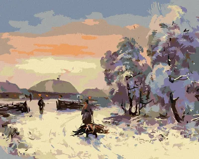 Produktbild von Zuty - Malen nach Zahlen - VERSCHNEITES DORF, 40x50 cm, mit Keilrahmen (bereits gespannt)