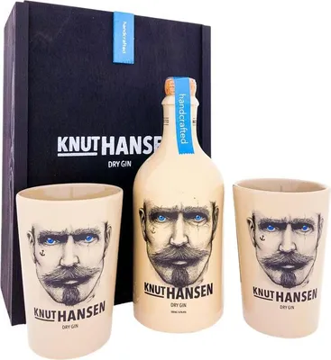 Produktbild von Knut Hansen Gin + 2 Tonbecher + Box 500ml 42% Vol.