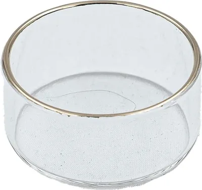 Produktbild von Teelichthalter Klarglas mit 21k Goldrand Ø 44 x 19 mm, Innen Ø 40 mm